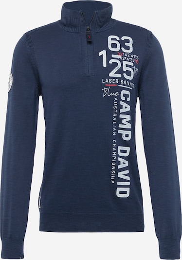 CAMP DAVID Sweater in marine blue / Light grey / Red, Item view