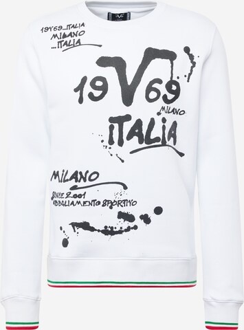 Bluză de molton 'BASTIAN' de la 19V69 ITALIA pe alb: față