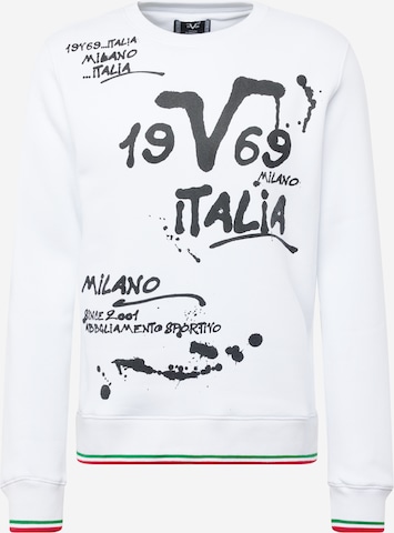 19V69 ITALIA Sweatshirt 'BASTIAN' i vit: framsida