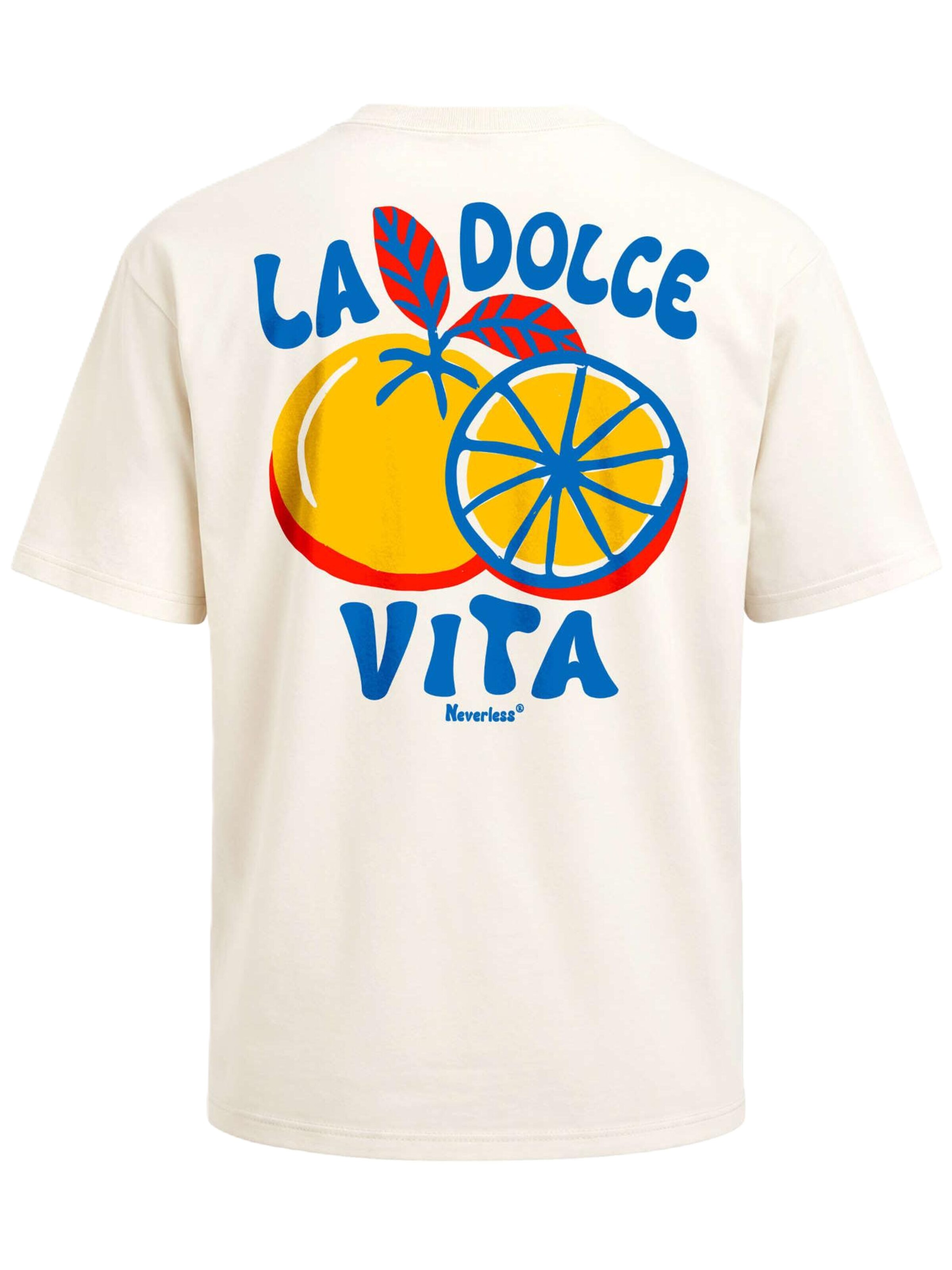 Neverless Shirt 'La dolce Vita' in Beige