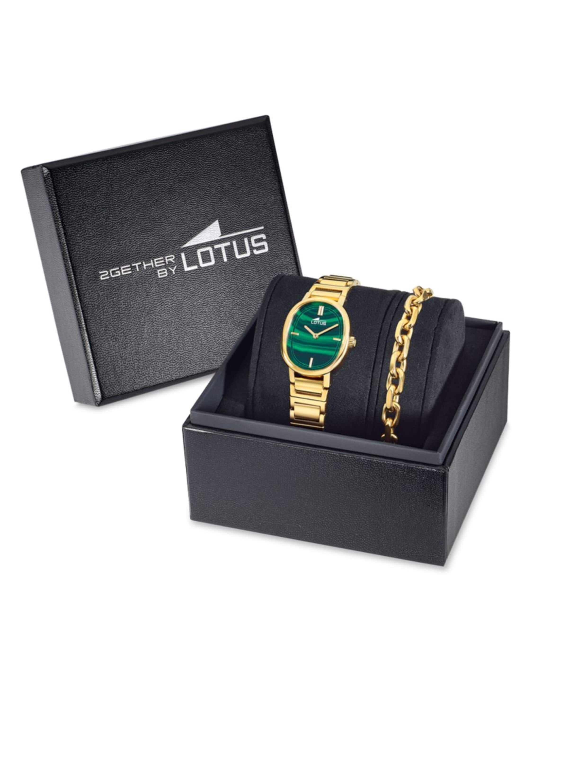 Montre à affichage analogique Lotus en vert : devant