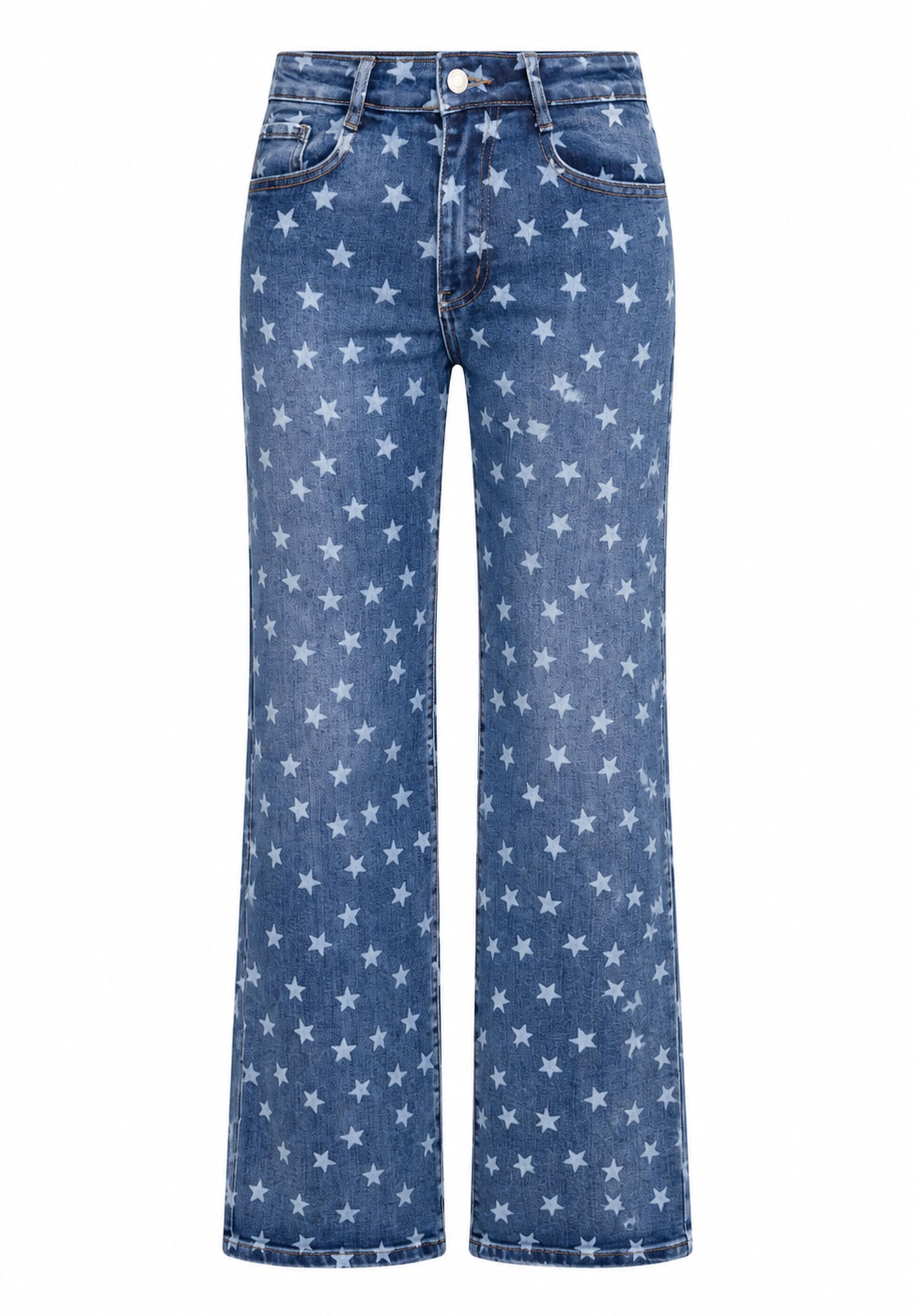 Elara Wide leg Jeans in Blue: front