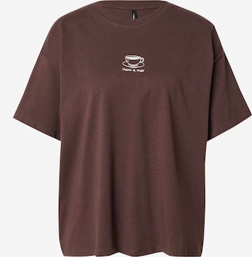 ONLY T-shirt i brun: framsida