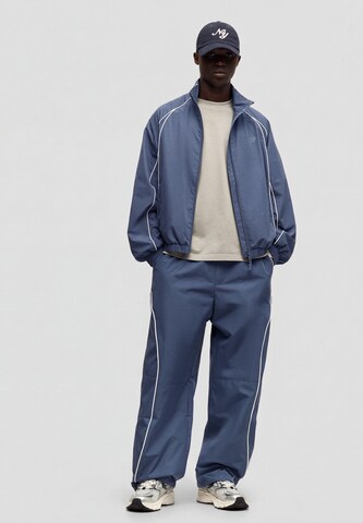 Bershka Baggy Nohavice - Modrá