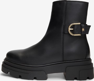 TOMMY HILFIGER Къси ботуши в черно: отпред