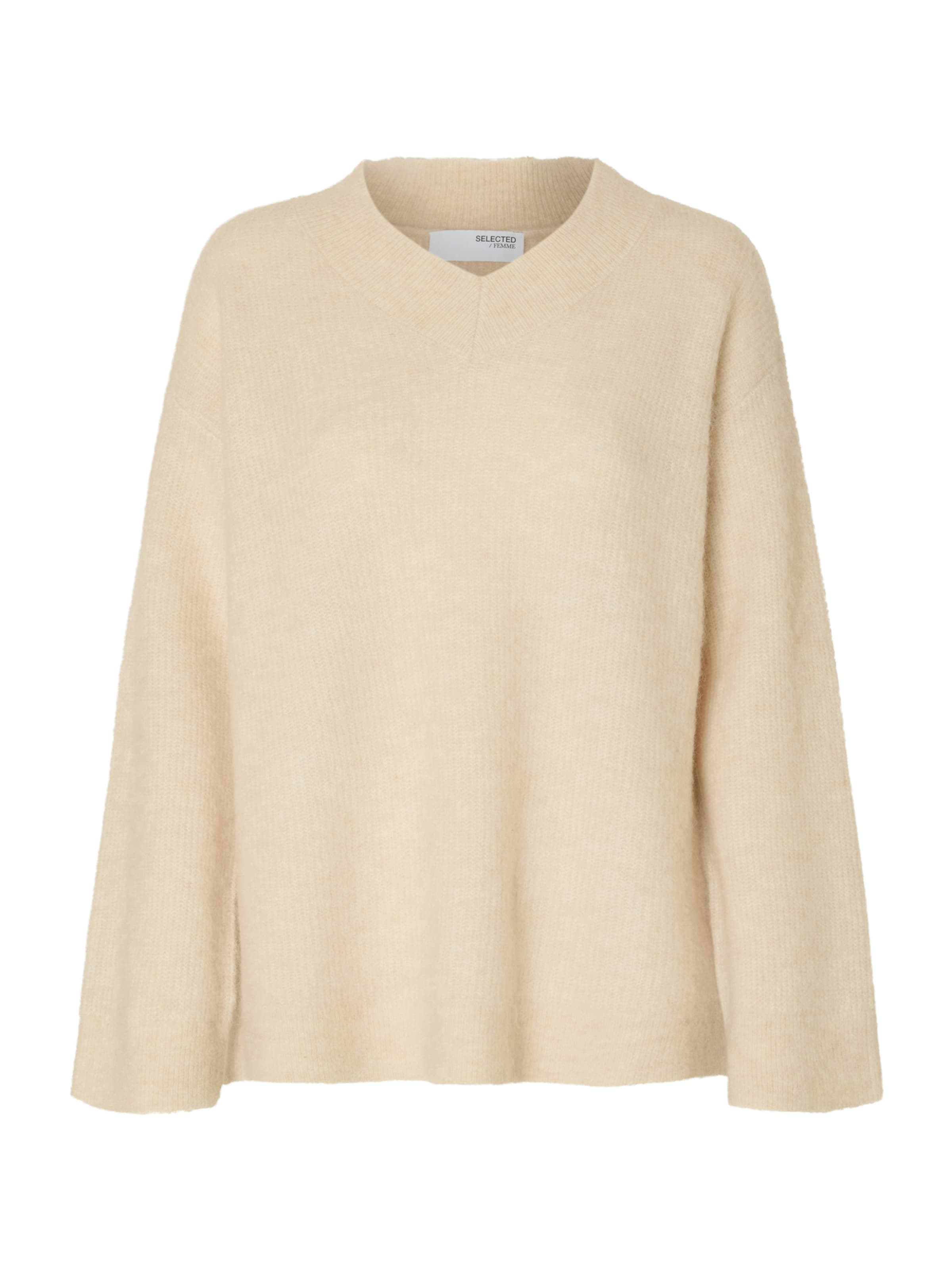 Pull-over 'SLFSIA' SELECTED en beige : devant
