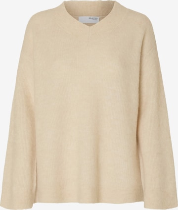 SELECTED Sweater 'SLFSIA' in Beige: front