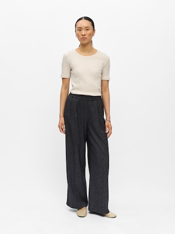 OBJECT Wide leg Παντελόνι πλισέ σε μαύρο