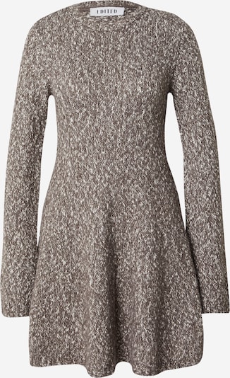 Megzta suknelė 'Jemie' iš EDITED, spalva – ruda / balta, Prekių apžvalga