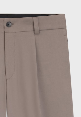 HUGO Slimfit Bandplooibroek 'Flips' in Beige