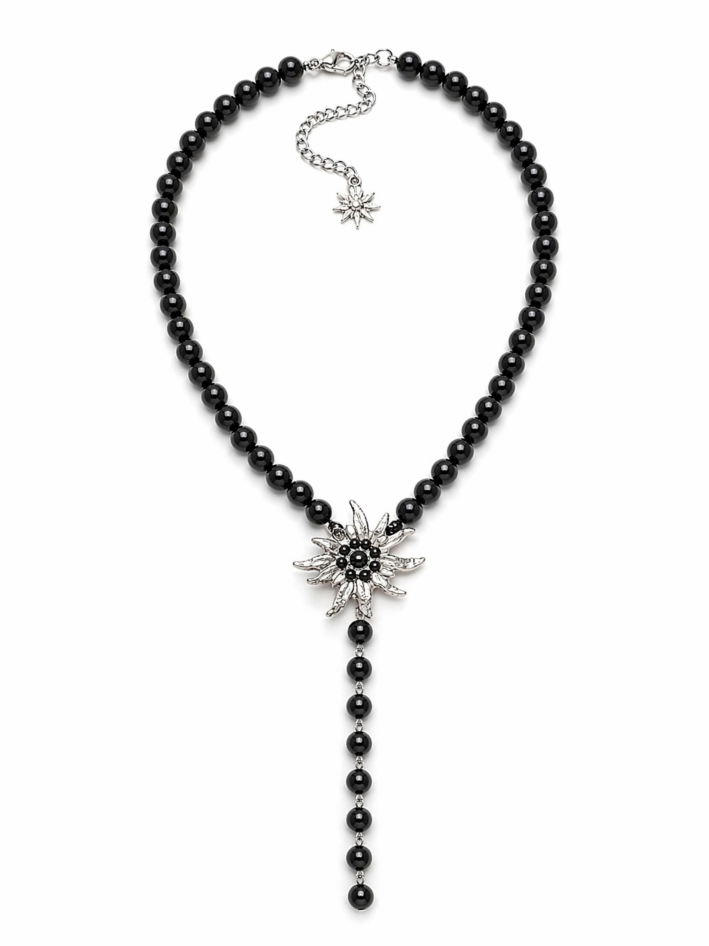 COLLEZIONE ALESSANDRO Kette 'Alpenkette'‌‌‌‌‌‌‌‌‌ in Schwarz: Vorderseite