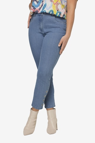 MIAMODA Tapered Jeans in Blue: front