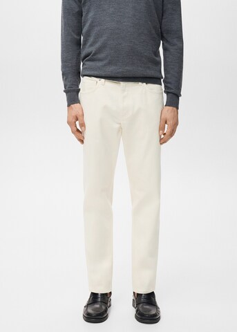 MANGO MAN Tapered Jeans 'Ben' in Beige: front
