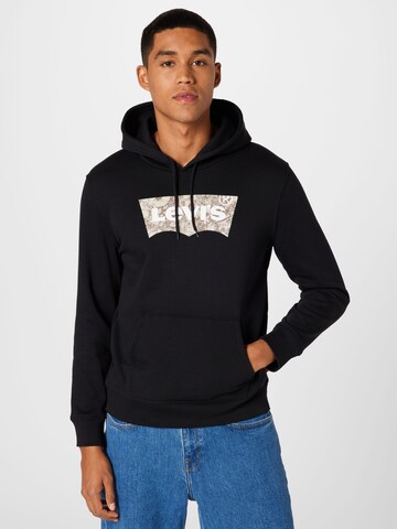 LEVI'S ® Sweatshirt 'LSE T3 Graphic Hoodie' in Zwart: voorkant