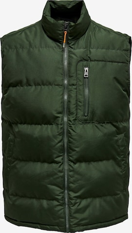 Only & Sons Vest 'Jake' in Green: front