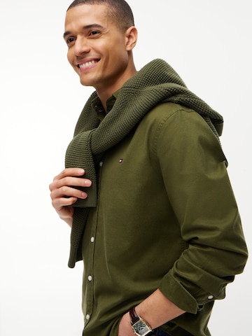 TOMMY HILFIGER Regular Fit Hemd 'FLEX' in Grün