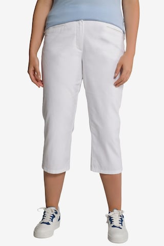 Ulla Popken Slim fit Pants 'Mony' in White: front