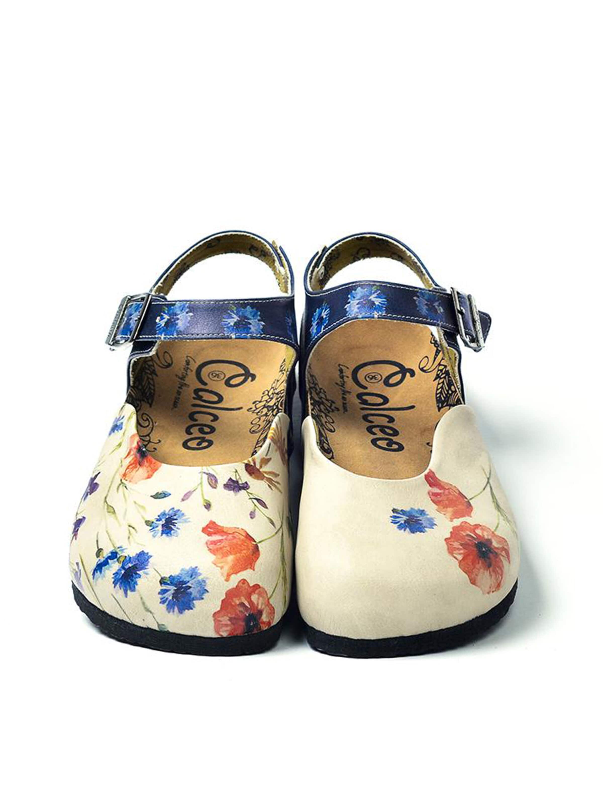 GobySandale 'Women shoes Goby-Calceo sandals CEO1604 with flowers' - bijela boja