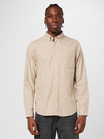 Coupe regular Chemise 'Trostol' Matinique en beige : devant