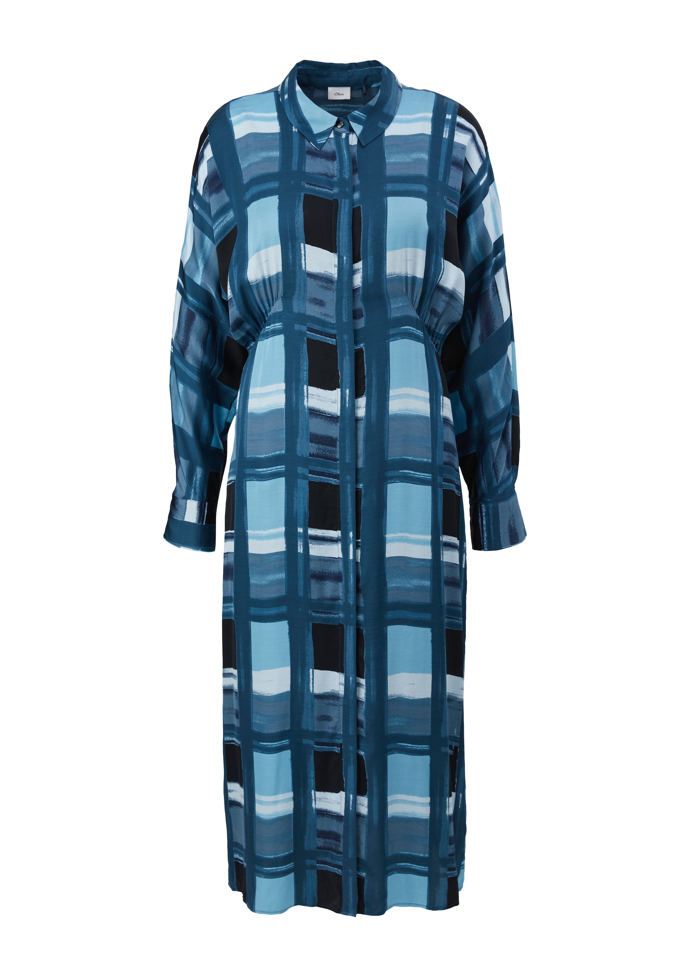 s.Oliver BLACK LABEL Blusenkleid in Blau: Vorderseite