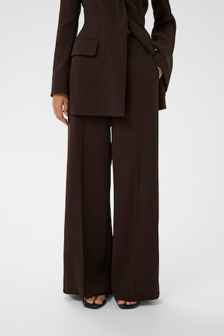 InWear Wide leg Trousers 'Briez' in Brown: front