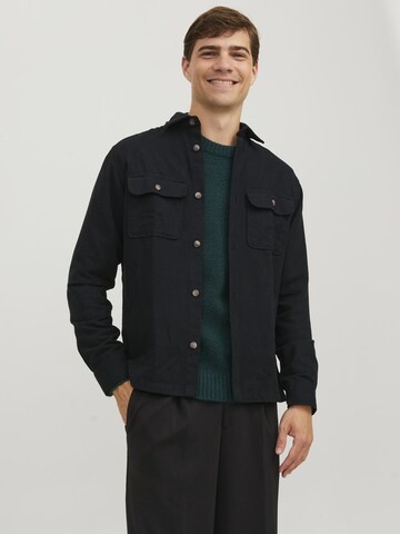 JACK & JONES Slim fit Button Up Shirt 'Darren' in Black: front