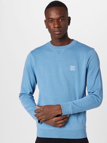 BOSS Orange Sweatshirt 'Westart' in Blauw: voorkant