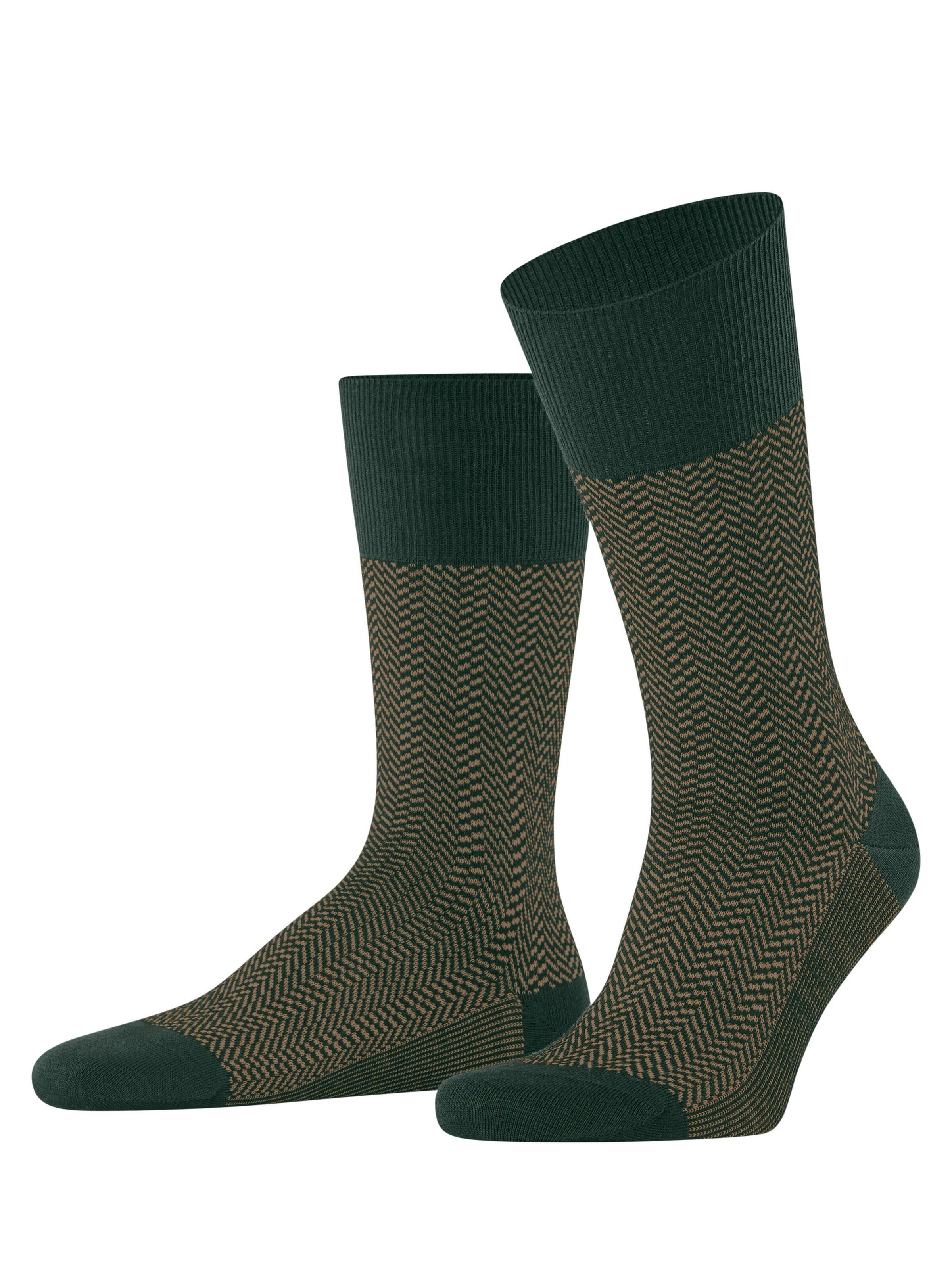 FALKE Socks 'Airport Herringstripe' in Green: front