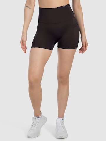 Coupe slim Leggings 'Lissa' Smilodox en marron : devant