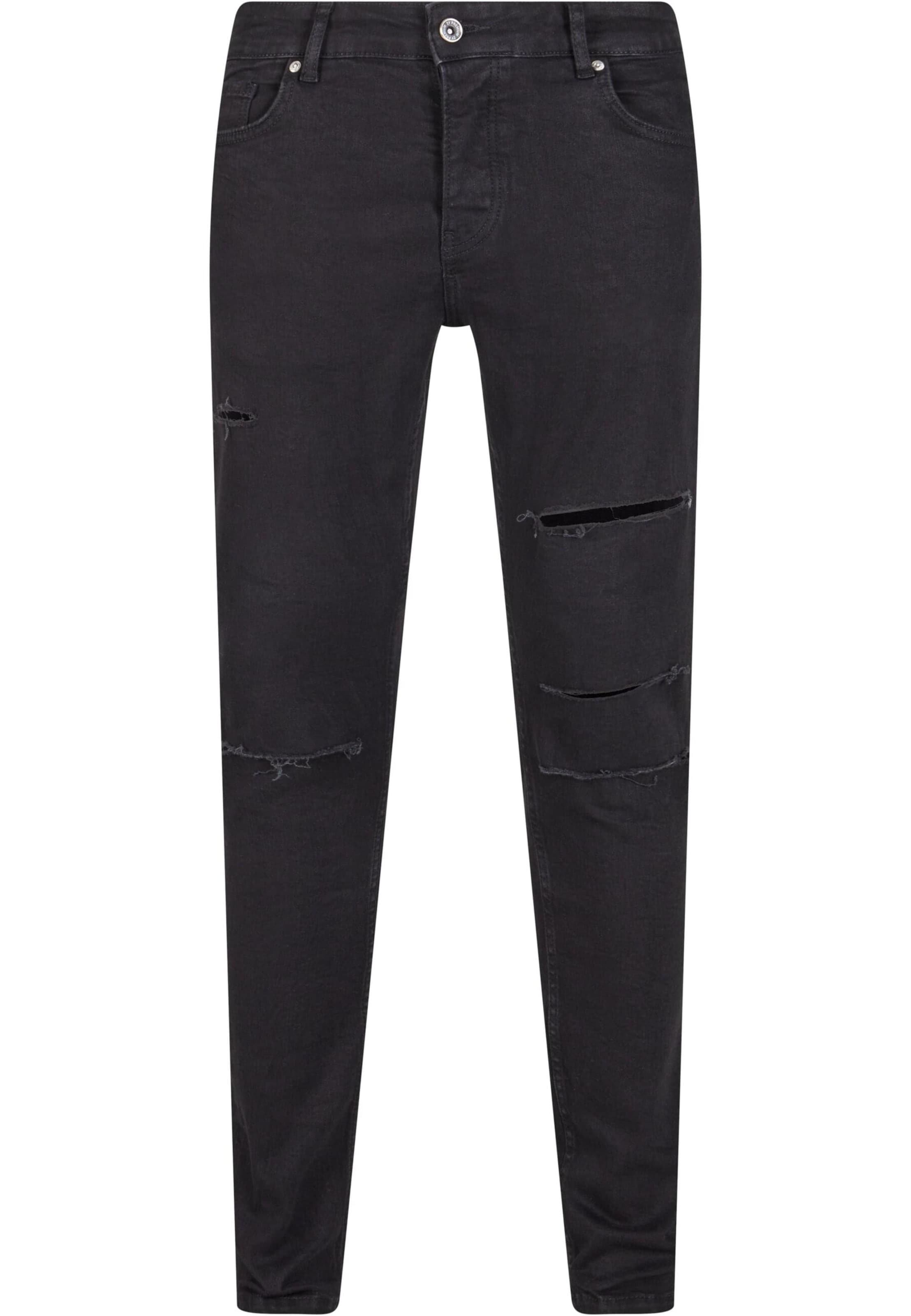 2Y Premium Skinny Jeans in Zwart: voorkant