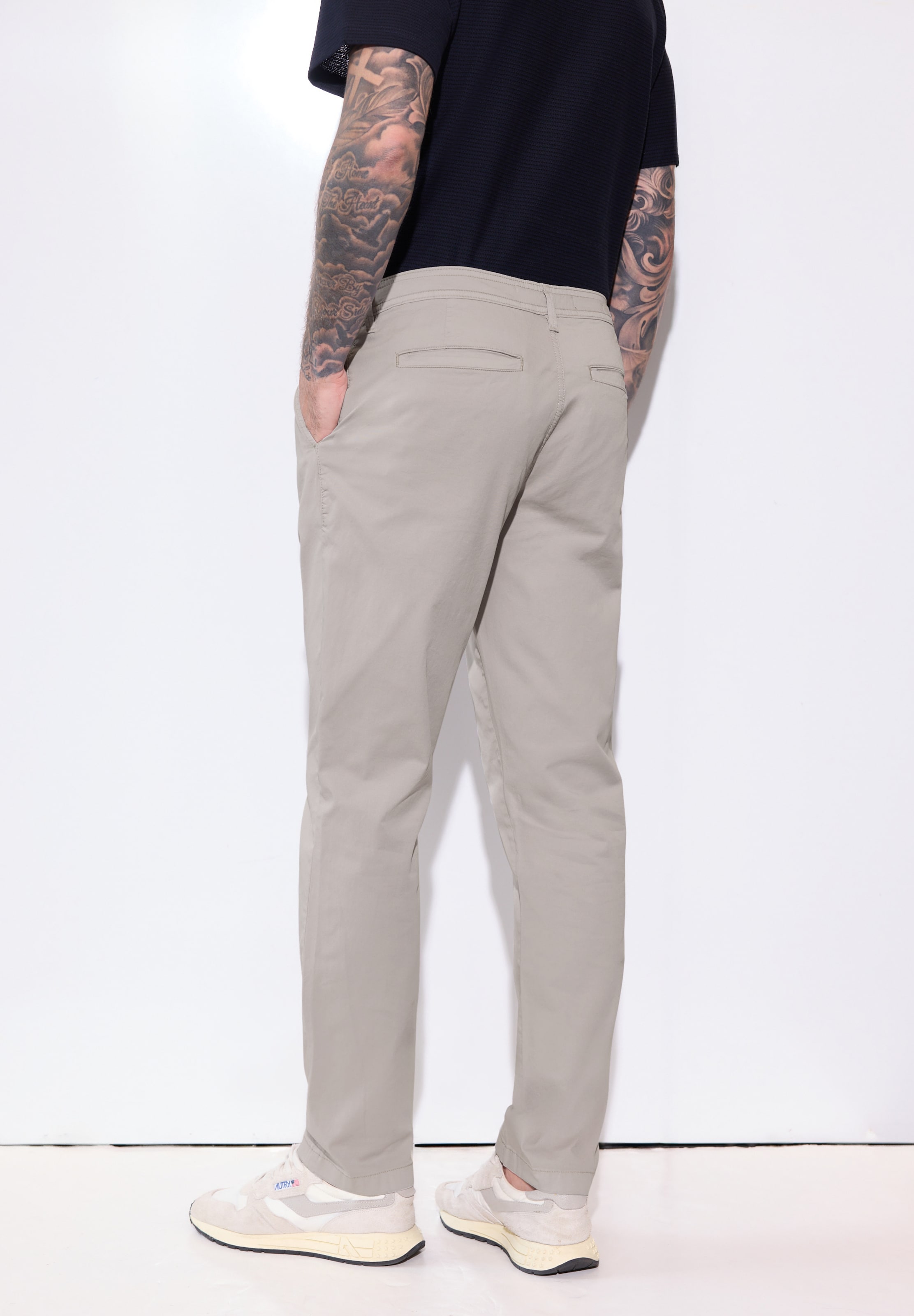 Street One MEN Regular Chino Pants in Grey
