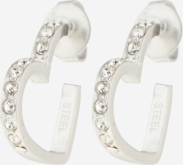 Boucles d'oreilles 'Heart To Heart' GUESS en argent : devant