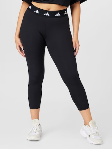 ADIDAS PERFORMANCE Skinny Sportbroek 'Techfit ' in Zwart: voorkant