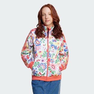 ADIDAS ORIGINALS Sweat jacket 'Adidas Originals x Liberty London Firebird' in White: front