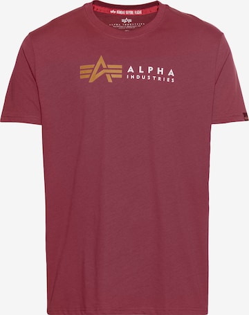 ALPHA INDUSTRIES Majica | rdeča barva: sprednja stran