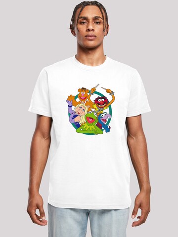 F4NT4STIC Shirt 'Disney Muppets Group Circle' in White: front