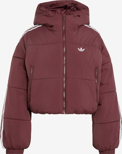XS dydžio Žieminė striukė 'Adicolor' iš ADIDAS ORIGINALS, spalva – vyno raudona spalva / balta, Prekių apžvalga