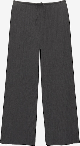 Pull&Bear Široke hlačnice Hlače | siva barva: sprednja stran