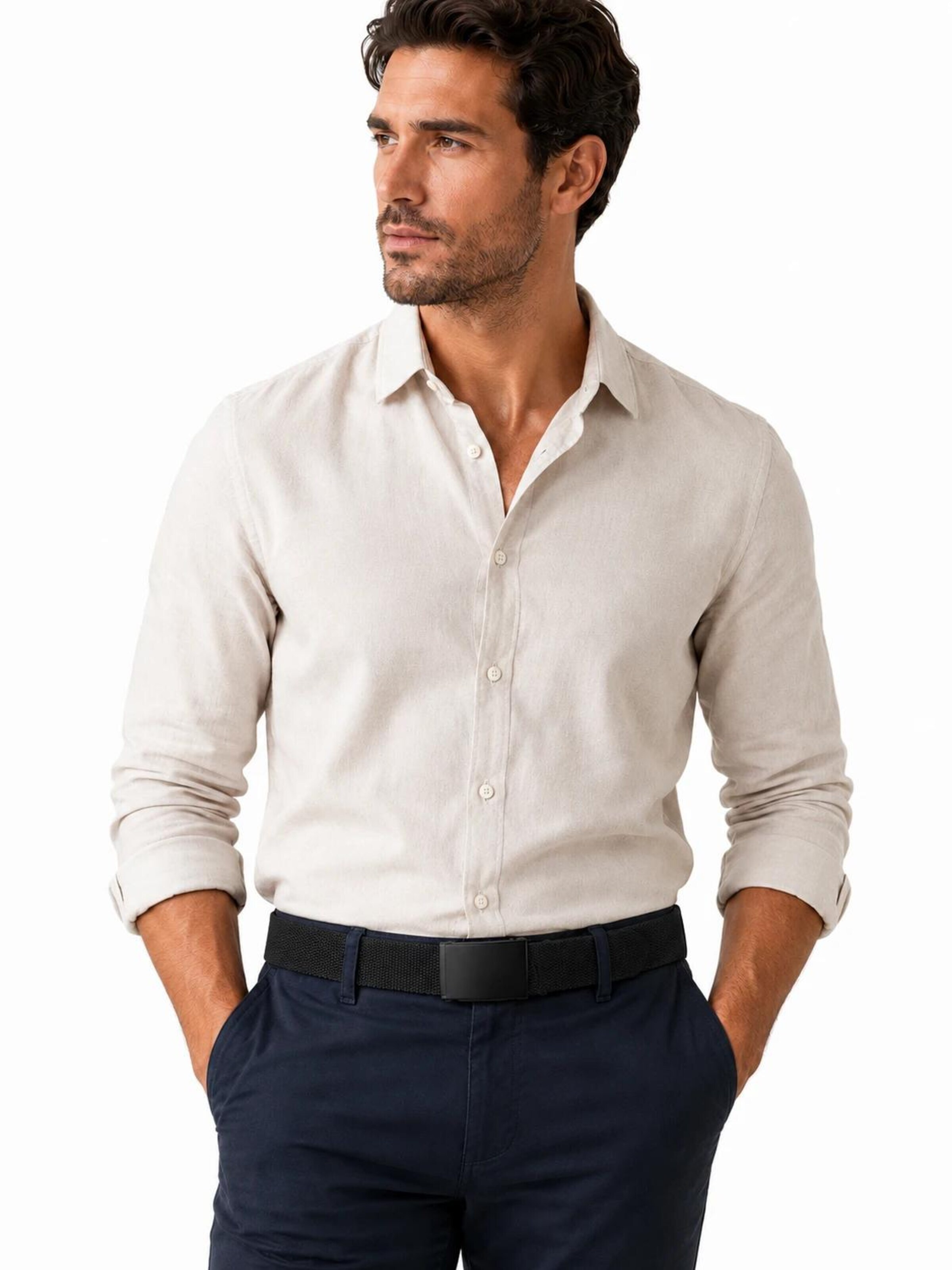 HNK Riem 'Gürtel Herren - Schwarz -Stufenlos Verstellbar - Canvas Stoff' in Zwart
