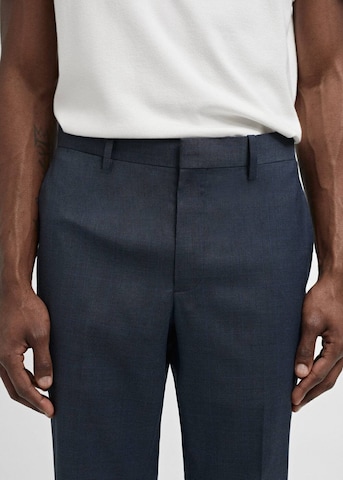 MANGO MAN Slim fit Pleated Pants 'Paris' in Blue