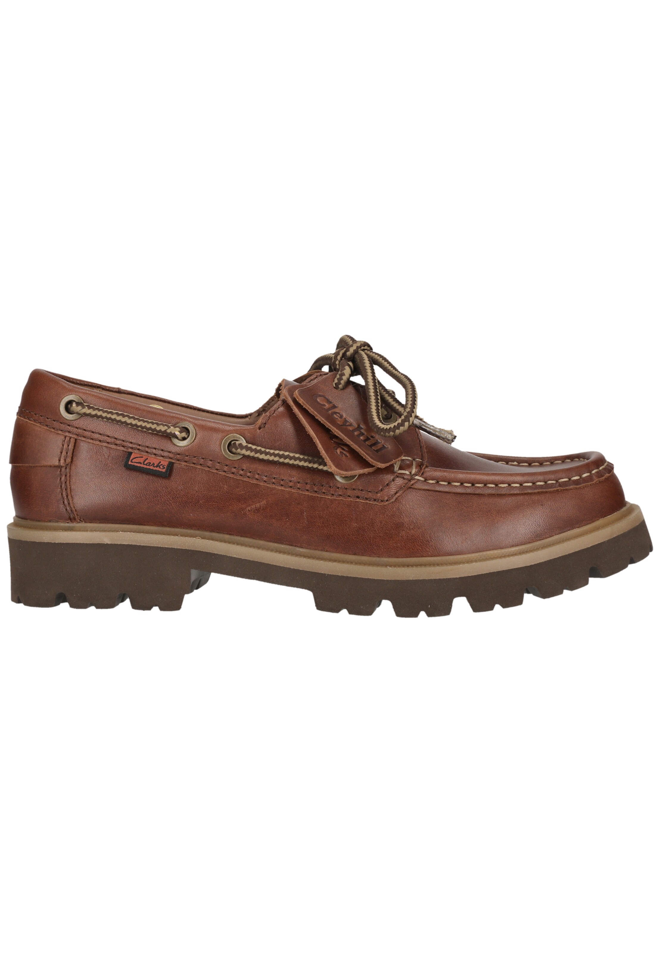 CLARKS Lace-up shoe 'Cleyhill Boat' in Brown