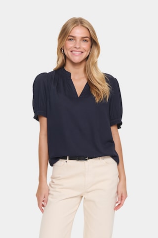 SAINT TROPEZ Blouse 'BrittSZ' in Blue: front
