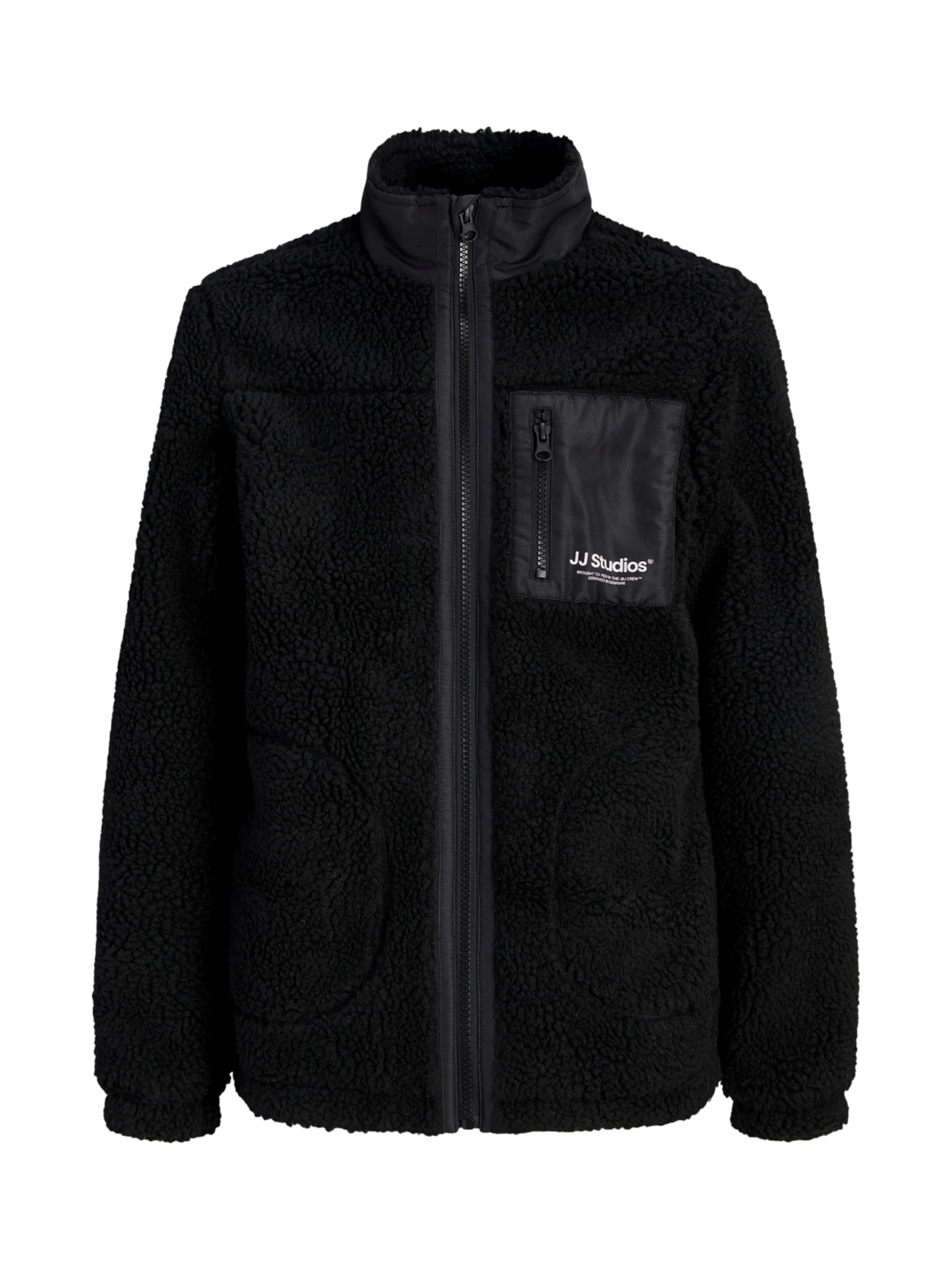 Jack & Jones Junior Fleecejakke 'JJESoho' i sort: forside