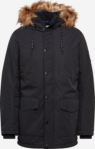 JACK & JONES Téli parka 'Sky' - fekete: elől