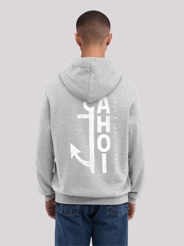 Sweat-shirt 'Knut & Jan Scribble Logo Weiss' F4NT4STIC en gris