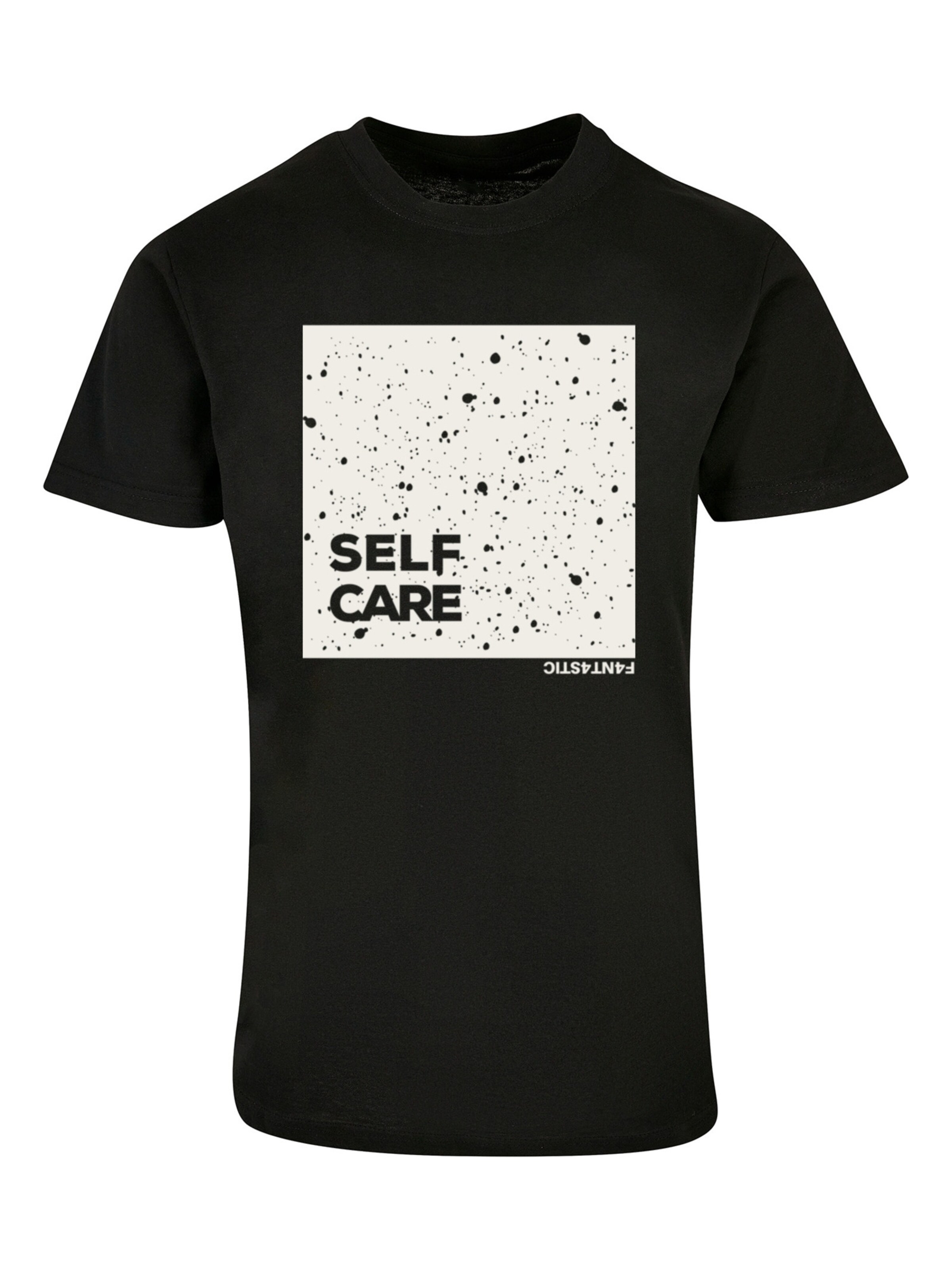 F4NT4STIC Shirt 'SELF CARE' in Zwart: voorkant