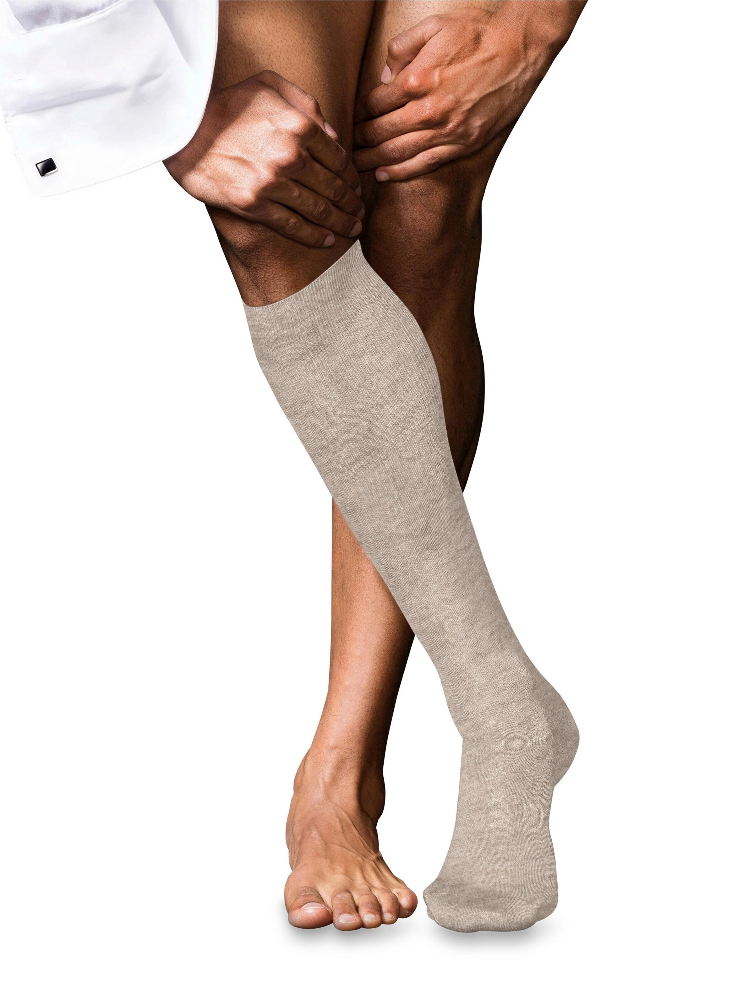 FALKE Kniestrümpfe 'No. 9 Pure Fil d´Écosse'‌‌‌ in Beige: Vorderseite