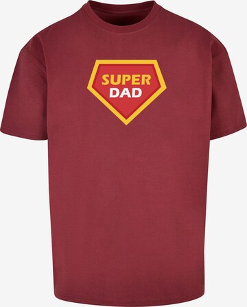 Maglietta 'Fathers Day - Super Dad' di Merchcode in rosso: frontale