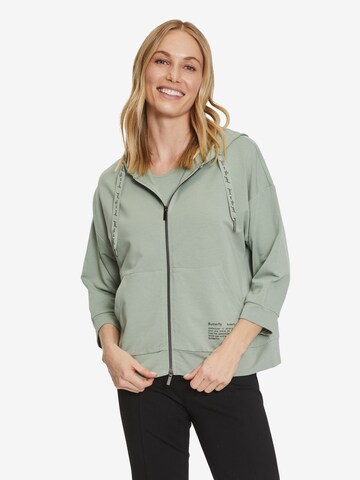 Betty Barclay Zip-Up Hoodie in Green: front