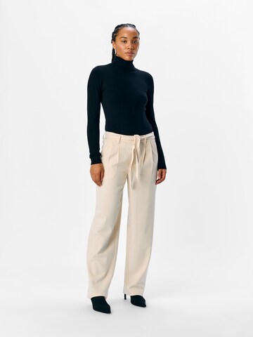 OBJECT - Pierna ancha Pantalón plisado 'OBJLisa' en beige